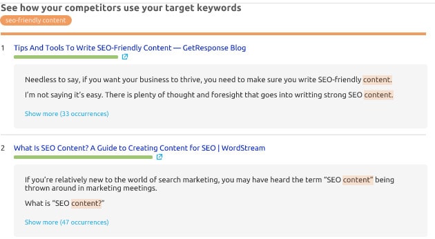 contenuti ottimizzati con semrush
